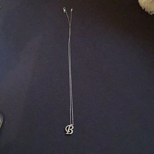 Silver “B” initial necklace